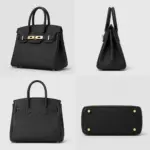Classic Black Leather Tote - Image 3