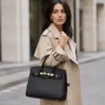 Classic Black Leather Tote - Image 5