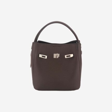 Chic Pebbled Mini Tote with Lock