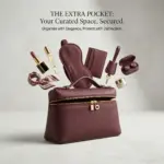 Burgundy Leather Cosmetic Bag – Bild 5