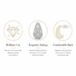 Teardrop Crystal Stud Earrings - Imagen 4