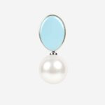 Pendientes de perlas esmaltadas azules