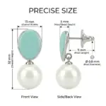 Blue Enamel Pearl Earrings - Image 6