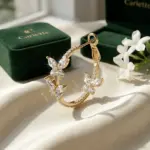 Gold Butterfly Crystal Hoop - Imagen 4