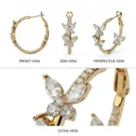 Gold Butterfly Crystal Hoop - Imagen 6
