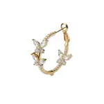 Gold Butterfly Crystal Hoop - Imagen 2