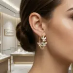 Gold Butterfly Crystal Hoop - Imagen 3