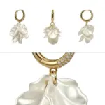 Gold Pearl Hoop Earrings – Bild 7