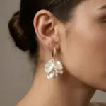 Gold Pearl Hoop Earrings – Bild 3