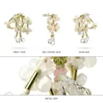 Floral Bead Drop Earrings - Imagen 7