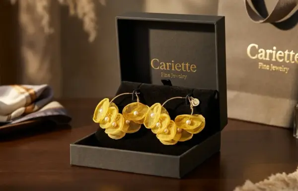 butter bloom earrings luxury box packaging