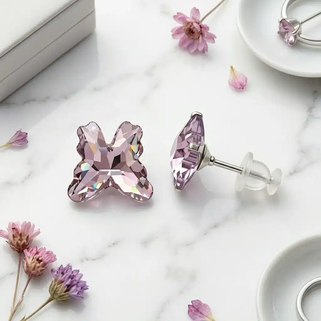 Butterfly Crystal Stud Earrings photo review