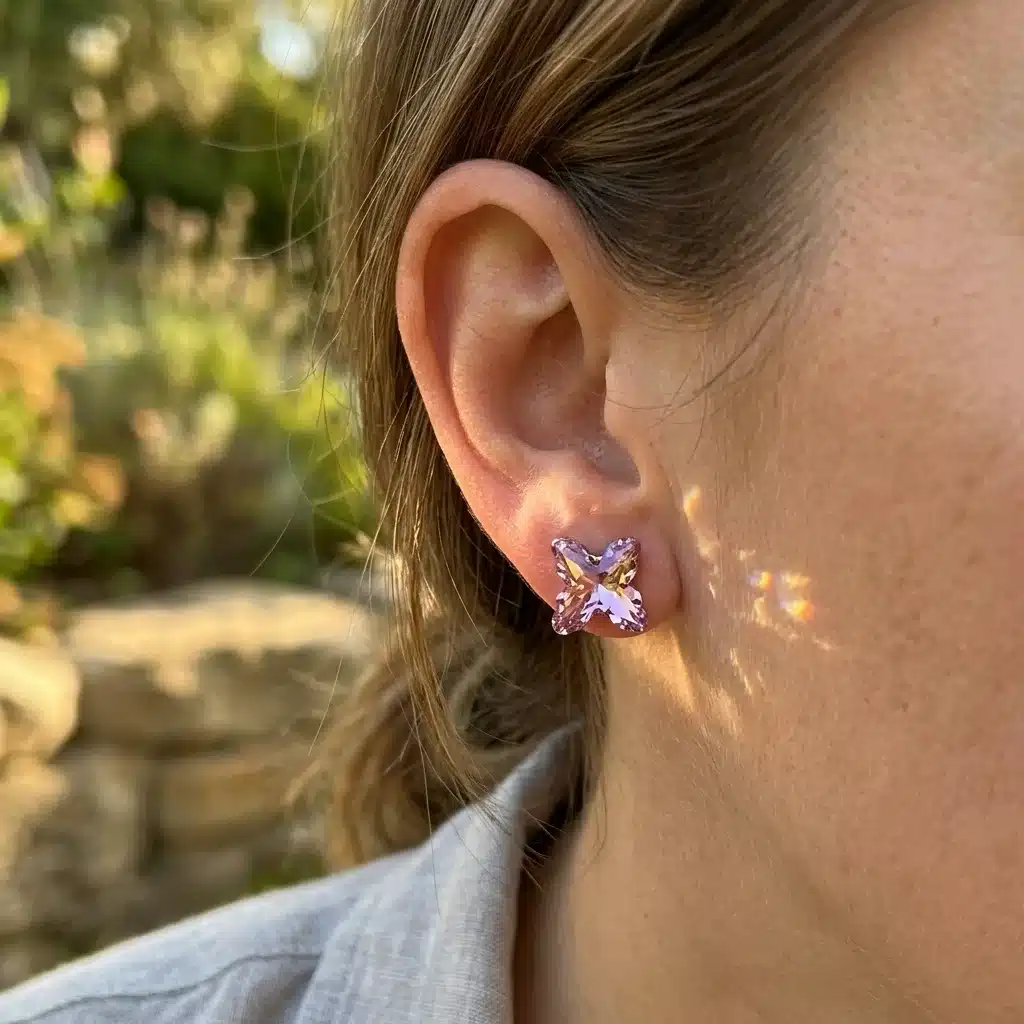 Butterfly Crystal Stud Earrings photo review