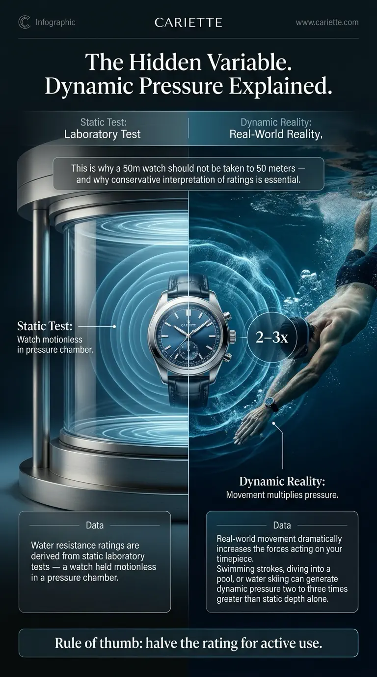 Diver watch underwater dynamic pressure