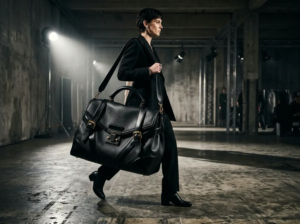 Oversized tote bag fashion editorial