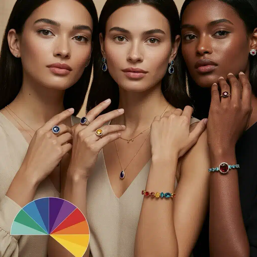 Deep skin tone jewelry gold silver