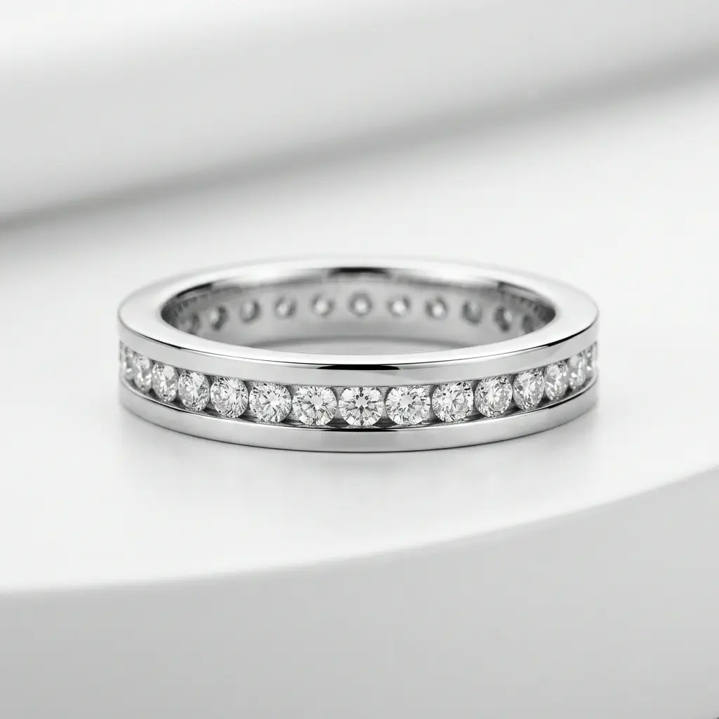 Pavé setting diamond band continuous sparkle