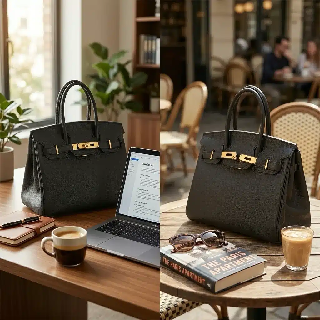 Classic Black Leather Tote photo review