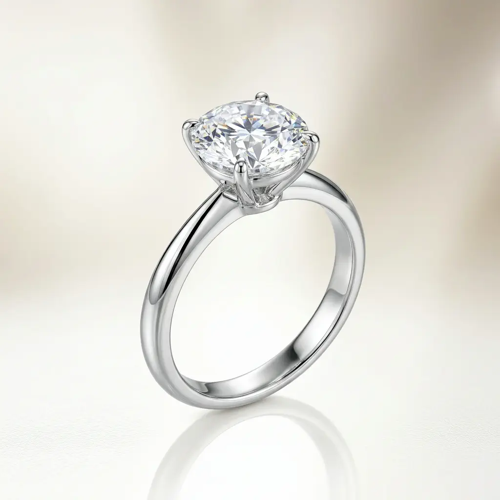 Bezel setting emerald cut diamond ring modern