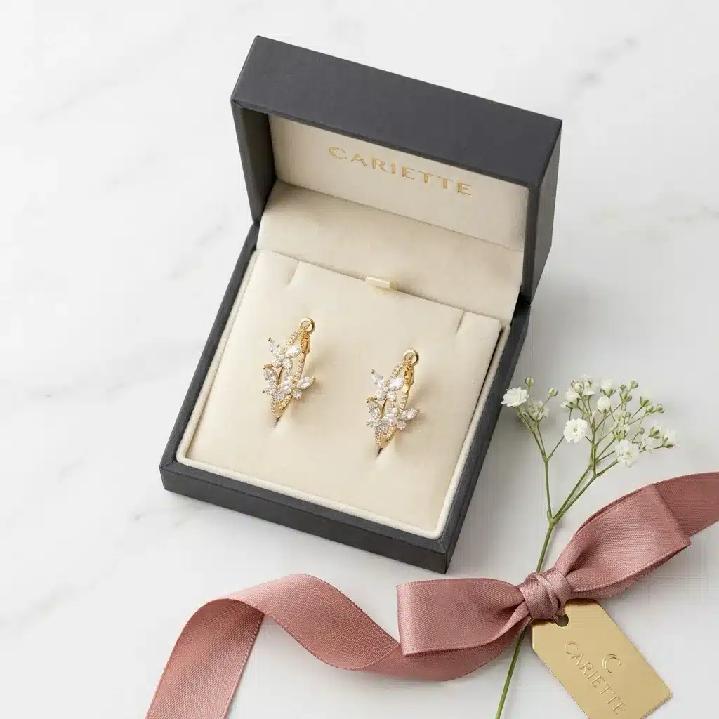 Gold Butterfly Crystal Hoop photo review