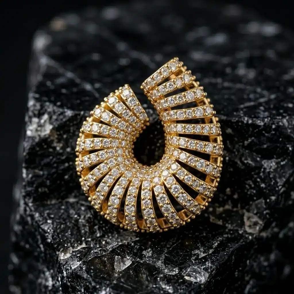 Gold Pavé Hoop Earrings photo review
