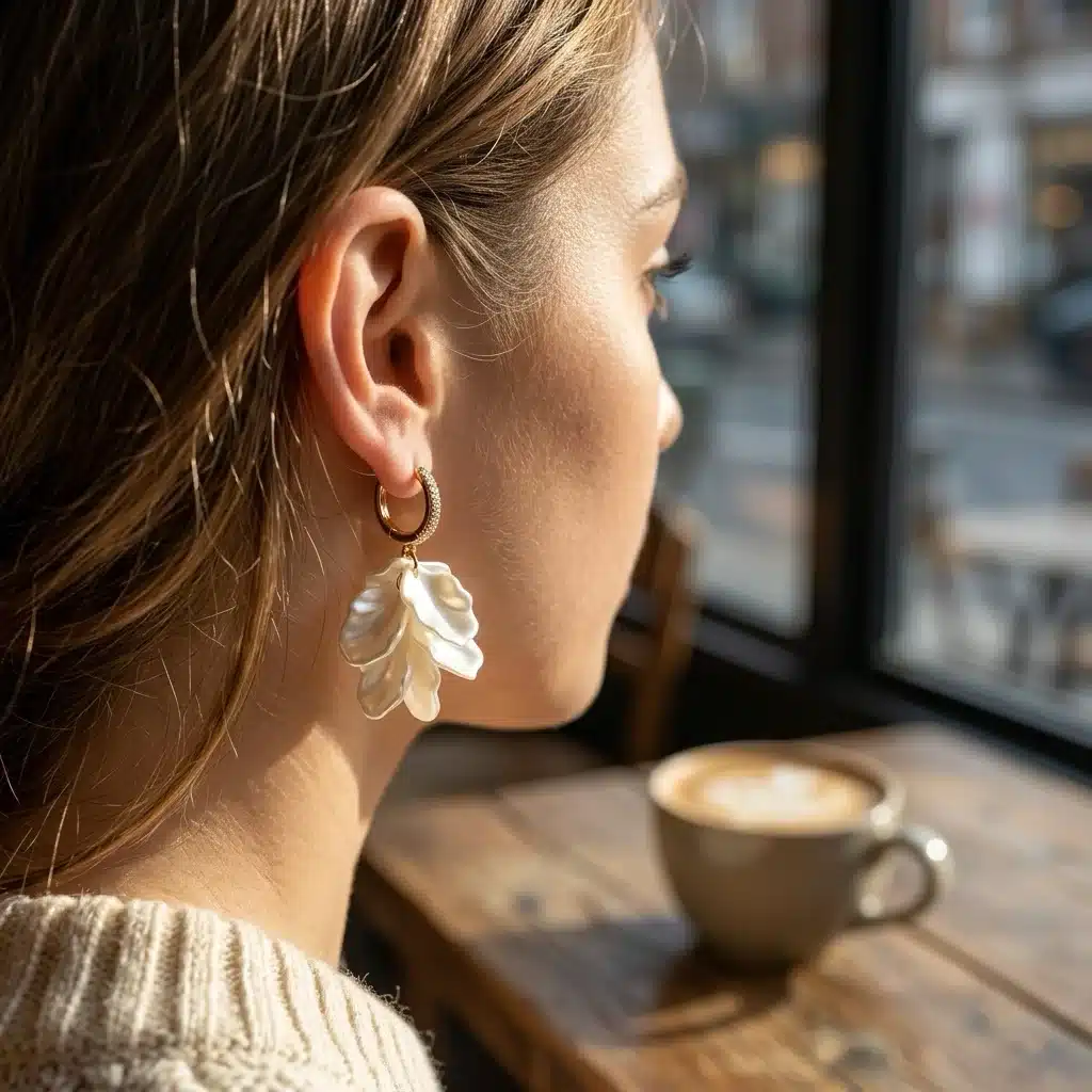 Gold Pearl Hoop Earrings photo review
