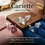 Butterfly Crystal Stud Earrings - Image 8