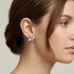 Butterfly Crystal Stud Earrings - Image 3