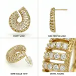 Gold Pavé Hoop Earrings - Image 6