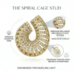 Gold Pavé Hoop Earrings - Image 5