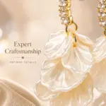 Floral Petal Drop Earrings - 画像6