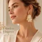 Floral Petal Drop Earrings - 画像7